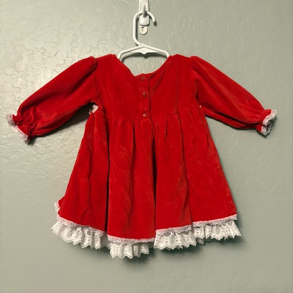 Sugarplums red white velvet and lace baby girls christmas dress 0-3 months - Picture 10 of 16